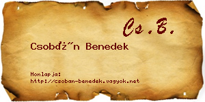 Csobán Benedek névjegykártya