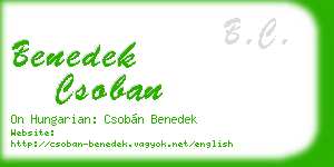 benedek csoban business card