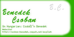 benedek csoban business card
